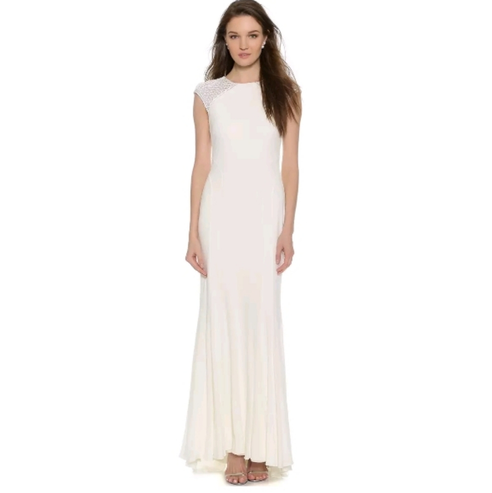 $890 Badgley Mischka Collection Gown Ivory Dress 6
